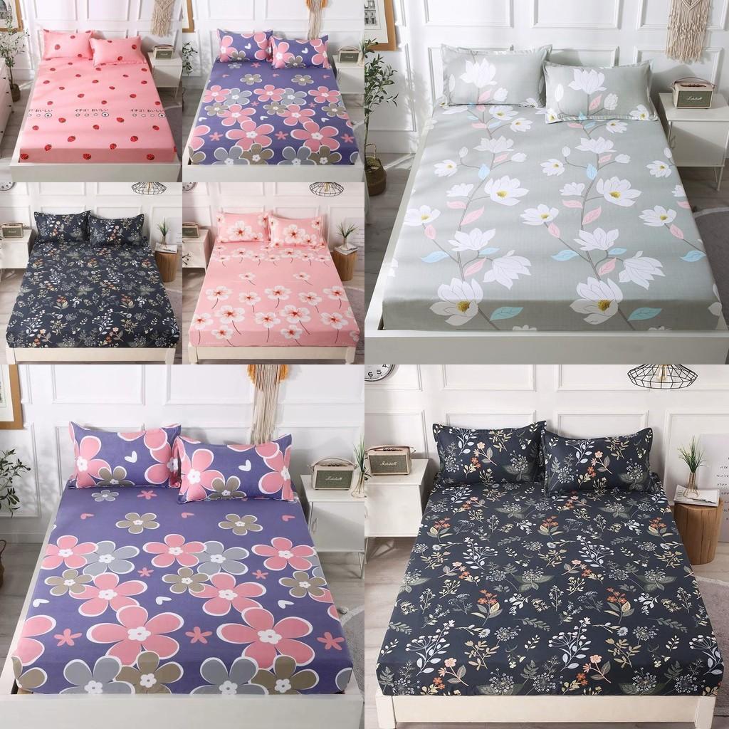 Print Flower Strawberry Bed Cover Dustproof Fabric Bedspread Protective Mattress