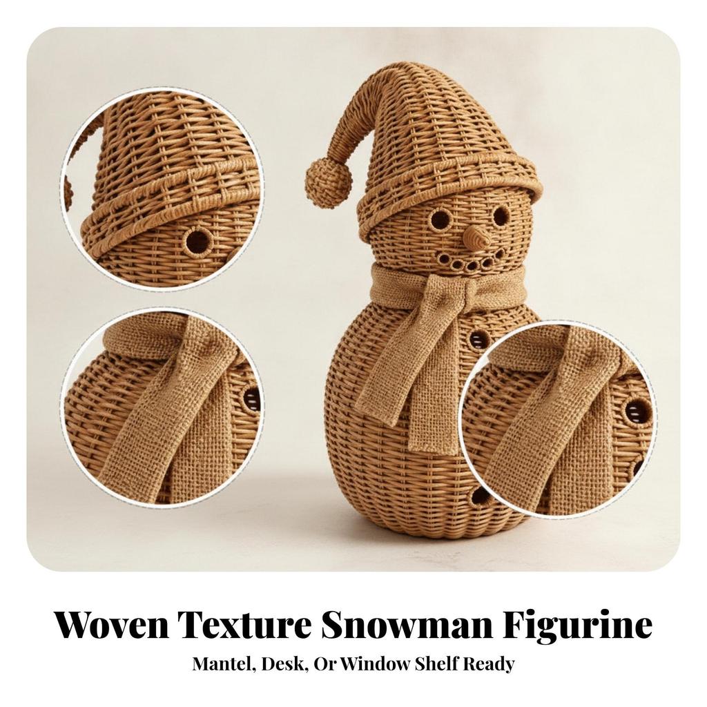 Figurine Bonhomme de Neige en Résine Ornements Cosy Détaillés pour Étagère
