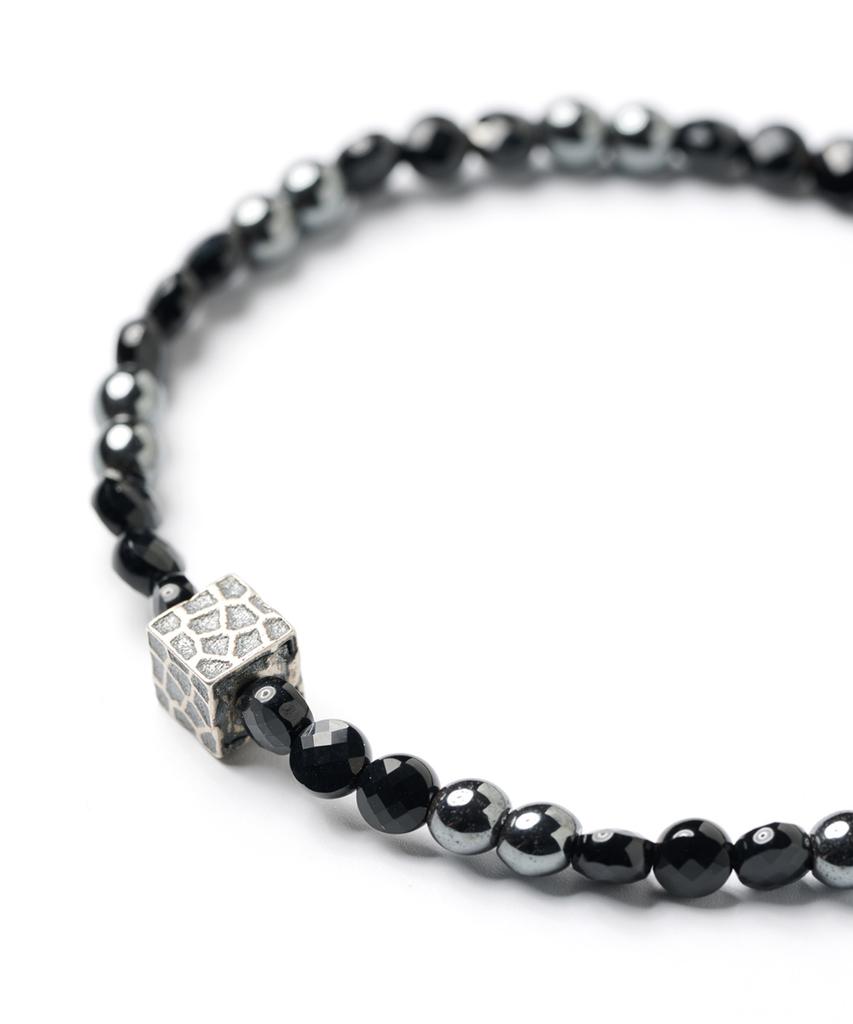 Polalita Black & Silver Mix Bead Bracelet (Plt-Br-052_Bk)