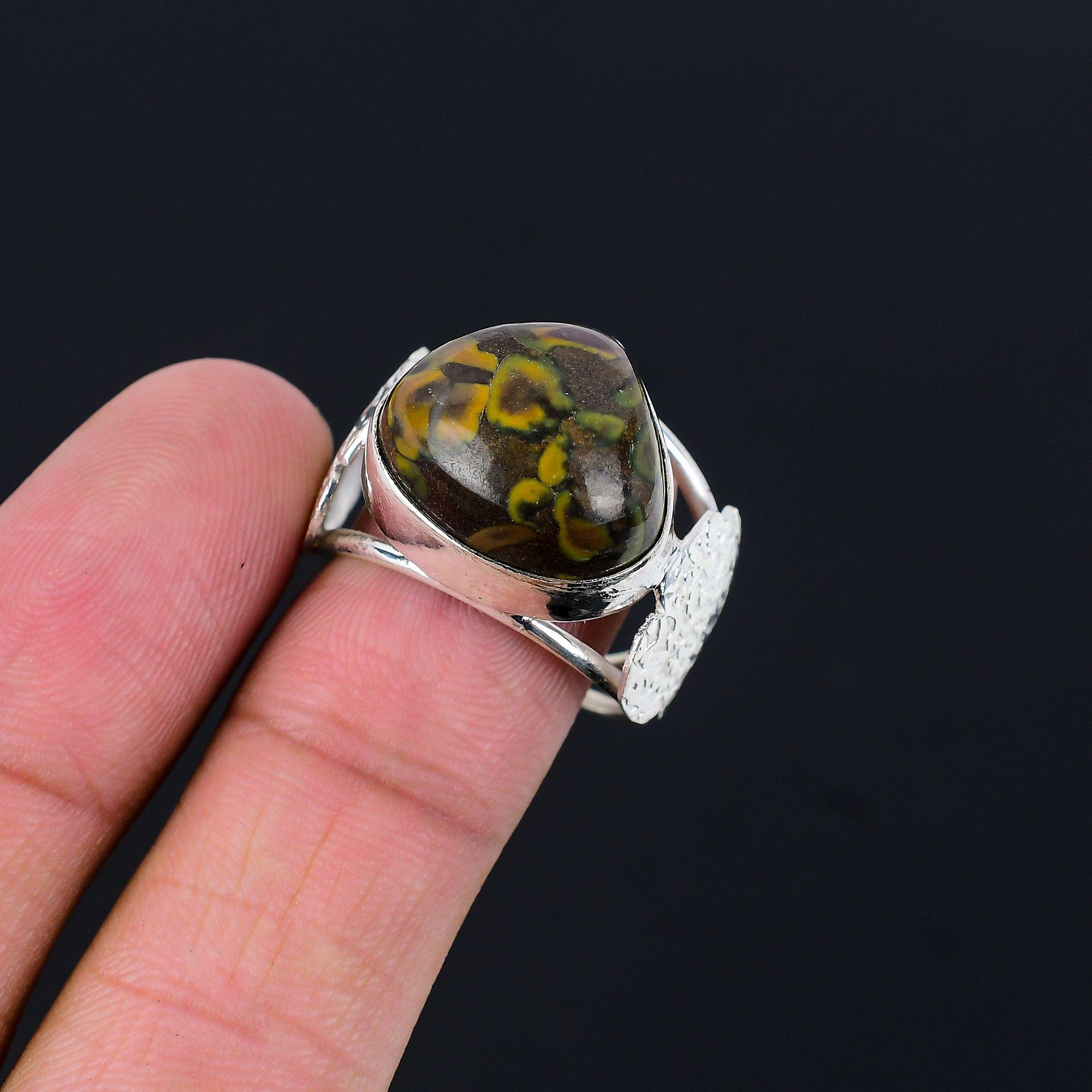 

Gift For Her Natural Fruit Jasper Stackable Ring Size 9.25 925 Silver 9.25