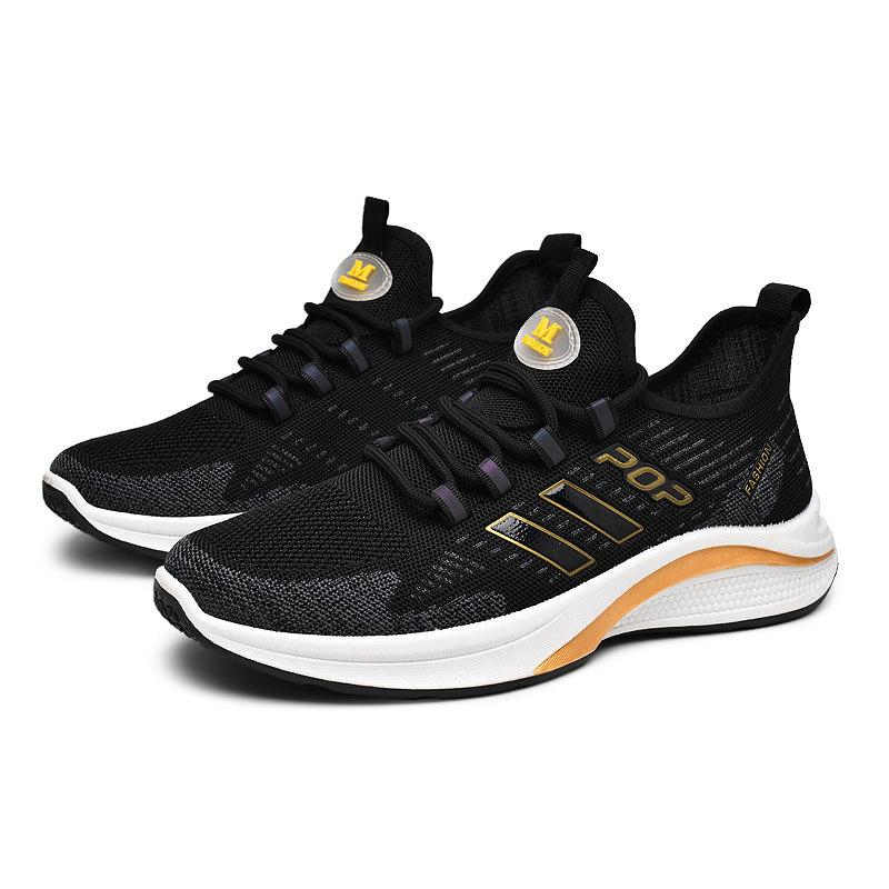 

Spring and summer new fly-woven mesh sneakers breathable running shoes trend versatile casual shoes youth trend shoes 39 чёрный