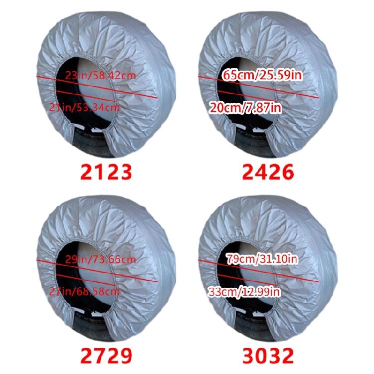 4 Pack Silver Wheel Guards For Truck motorhomes Trailer Tires All Weather Protection Easy On Off Design Fade Resistant