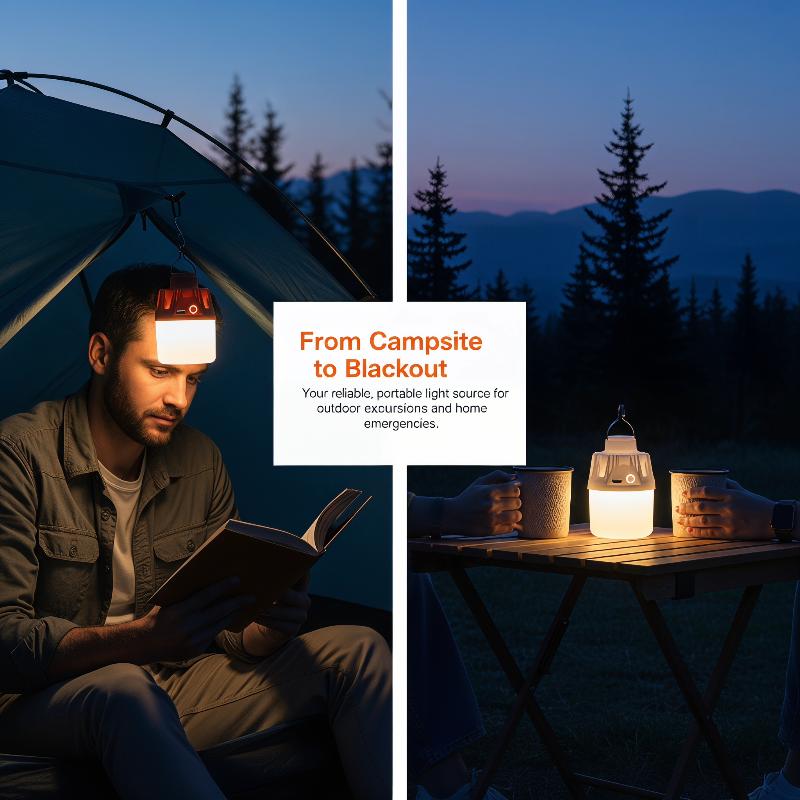 1 Set Portable High Power Outdoor Lantern Usb Rechargeable Led Camping Light For Hiking Bbq Emergency Hunting