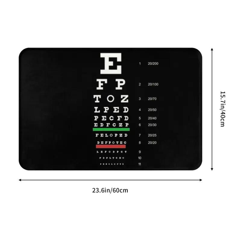 Snellen Eye Chart Front Floor Door Entrance Mat Outdoor Optometrist Optician Kitchen Bathroom Doormat Garage Carpet Rug