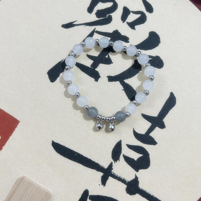 New Chinese Antique Beaded Elastic Rope Bracelet, Sweet Girl Glass Bead Bracelet, Bracelet Jewelry.