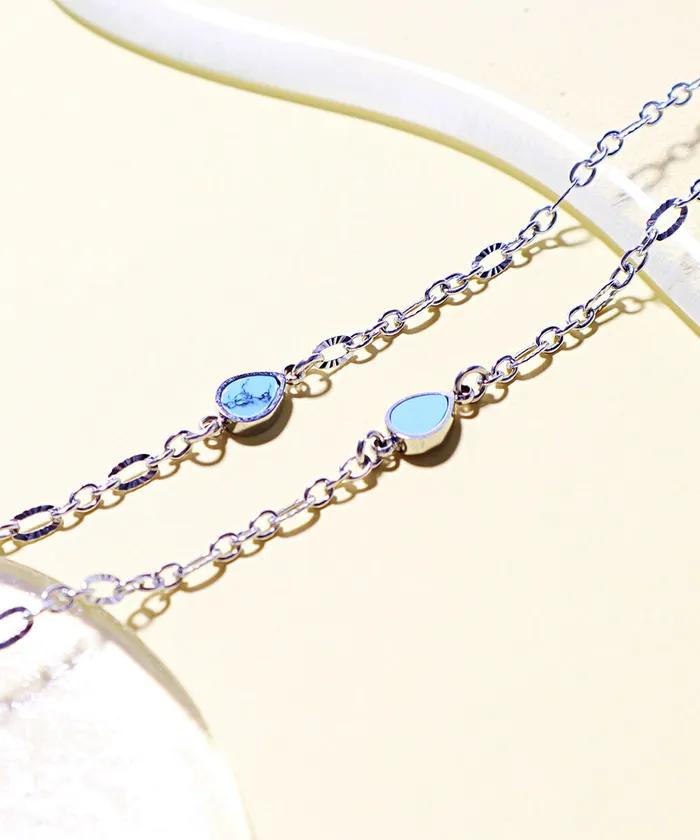 Polarita Turkish Blue Point Chain Bracelet (PLT-BR-125_SV)