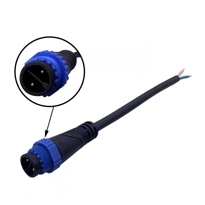 M15 2Pin Type F Waterproof Plug 1 Out 2/3/4 Main Line Male Connector LED Outdoor Street Lights m15 Junction Box Adapter Cable