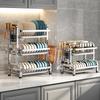 Miflame 3-Tier Stainless Steel Kitchen Dish Rack with Knife Holder
