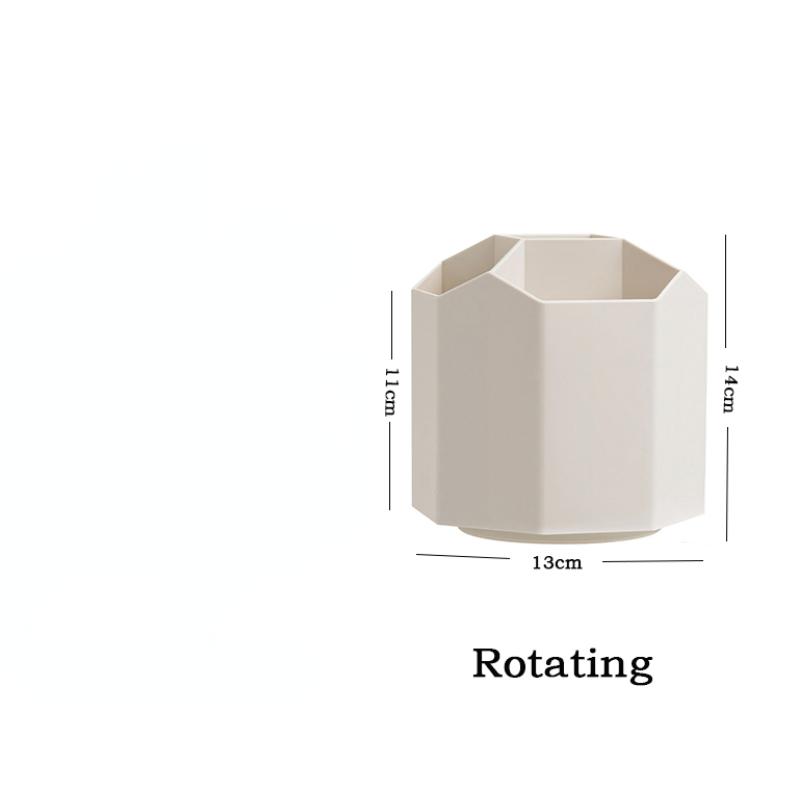 360 Degree Rotating Desktop Organizer Multifunctional 5 Grids Large Capacity Turn Storage Box School Office Pen Holder