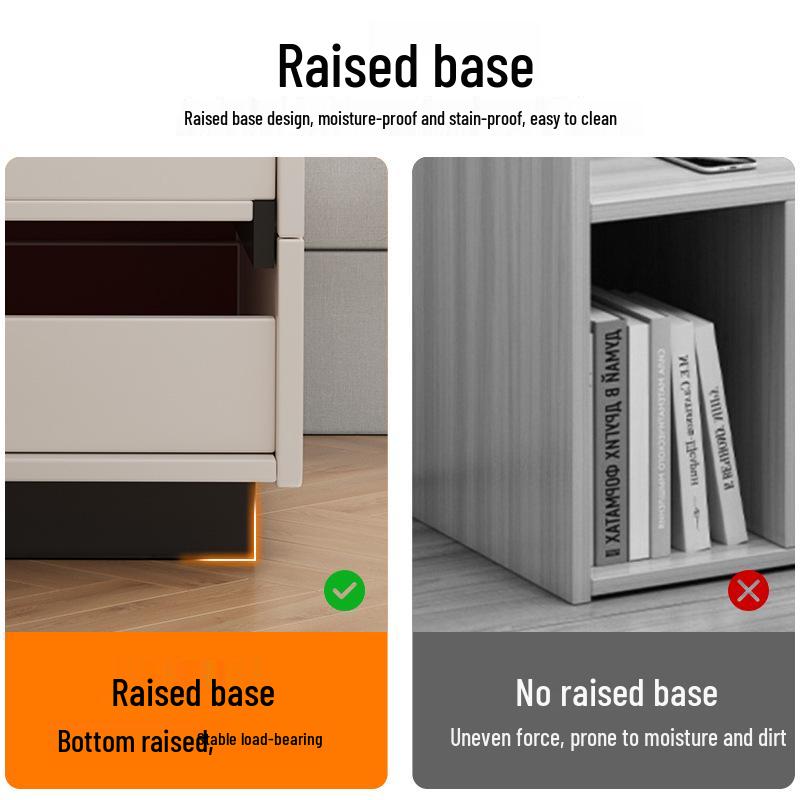 Luxury Nordic Bedside Table with Multi-Layer Shelves and Storage Drawers