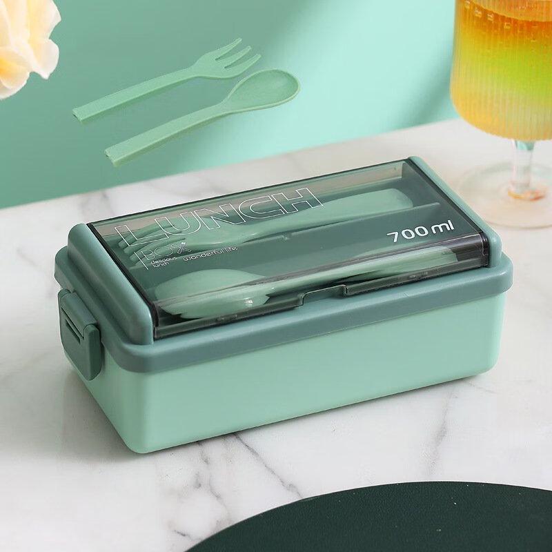 ZISIZ Single Layer Microwaveable Lunch Box - Green (2-Pack)
