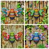 Cute Wall Hanging Sculpture Creative Garden Statue Art Bee Wall Ornament  Patio
