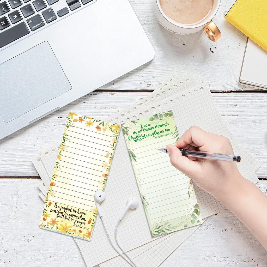 Fancy Land Religious Magnetic Notepads Floral to Do List for Fridge Christian Memo Pads 6 Pack