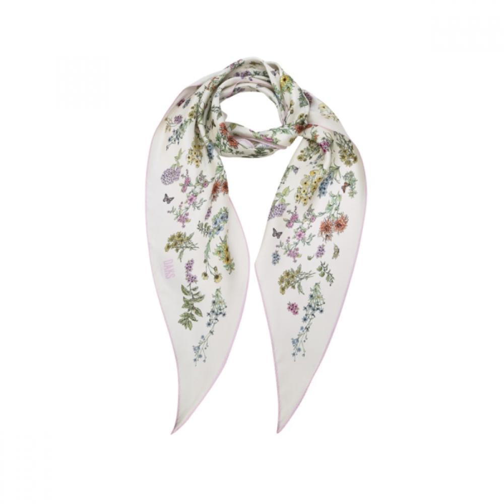 Daks Silk 100  Flower Diamond Scarf Dcsc6e331iv