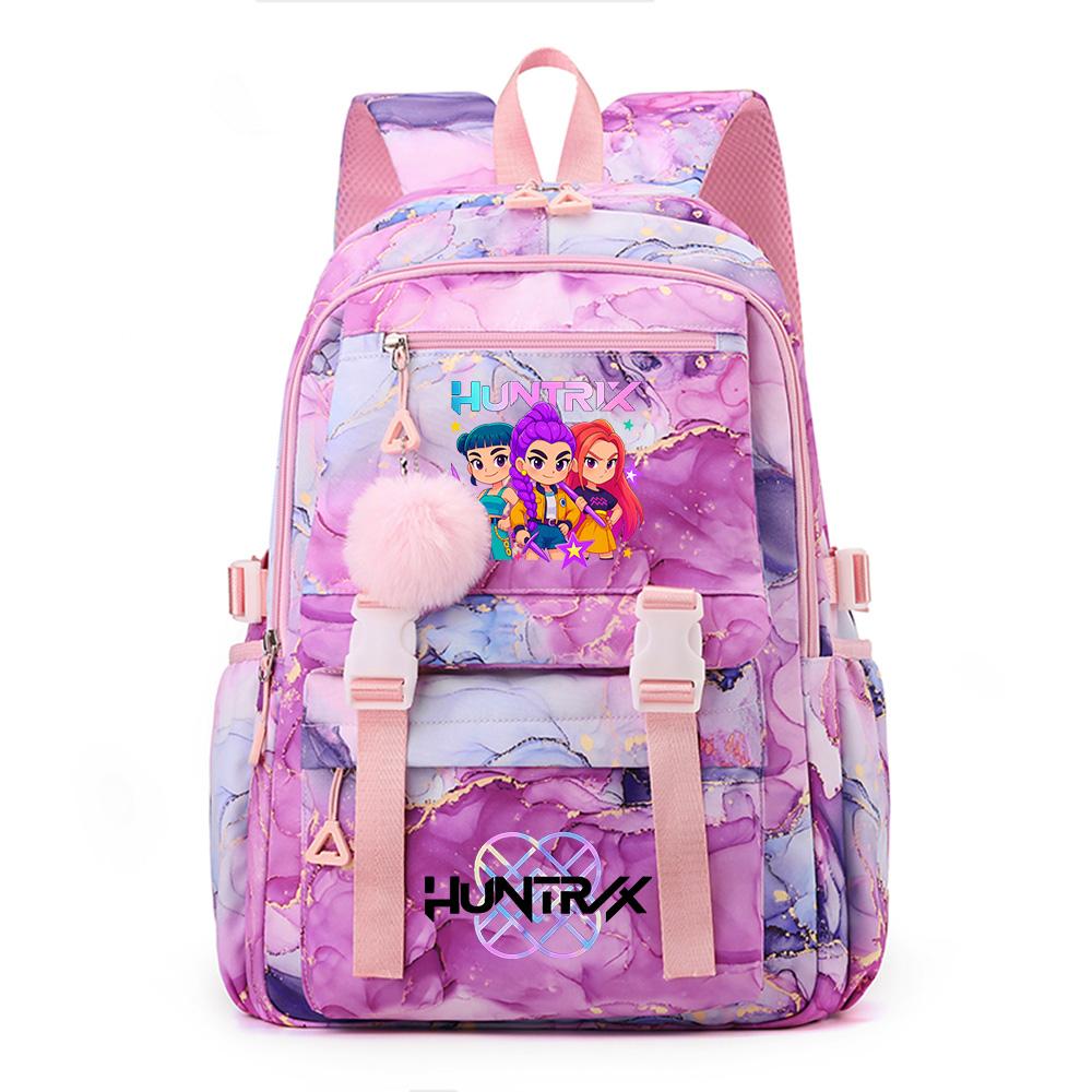 Cartoon Anime K-Pop Demon Hunters Printed Backpack Schoolbag for Teenager Student Girl Boy Bookbag Large Capacity Waterproof Travel Bag Gift