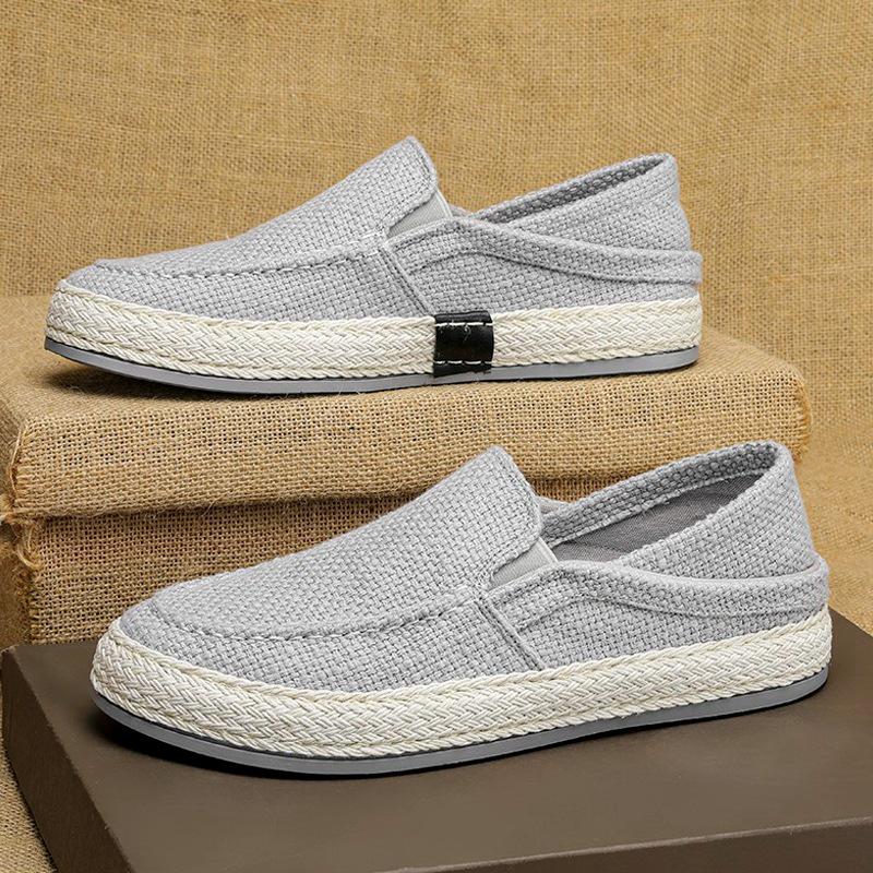 Men's Summer Canvas Slip-on Shoes - Stylish Linen Fisherman Loafers 2026
