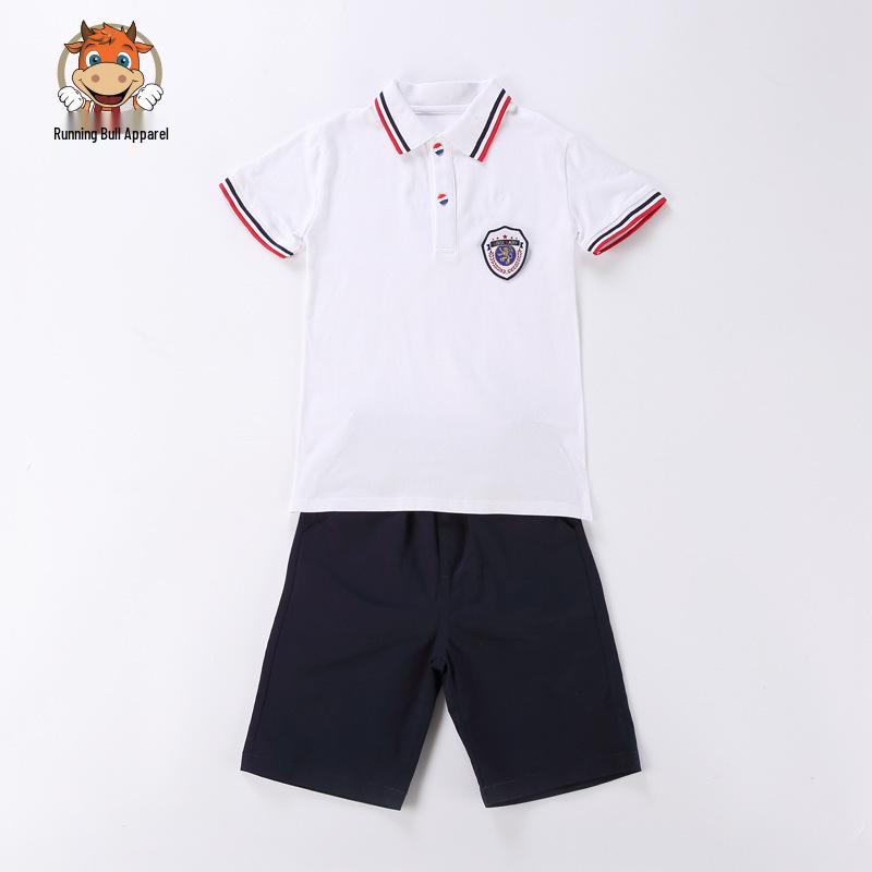 Children's Cotton Short Sleeve School Sports Uniform Set - Summer Edition