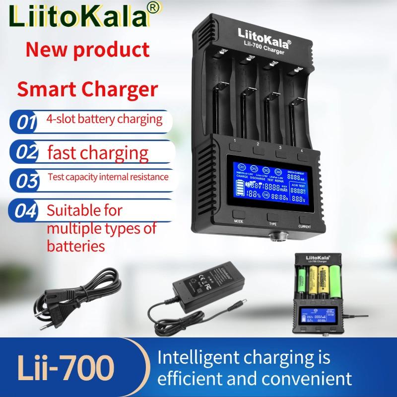 Liitokala Lii700 21700 18650 26650 Battery intelligent charger four slot fast charging Detectable capacity internal resistance Lii-700(EU)