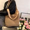 Summer Large Capacity Straw Bag Woven Handmade Shoulder Bag Holiday Seaside Beach Bags Casual Commuter Handbag New Tote