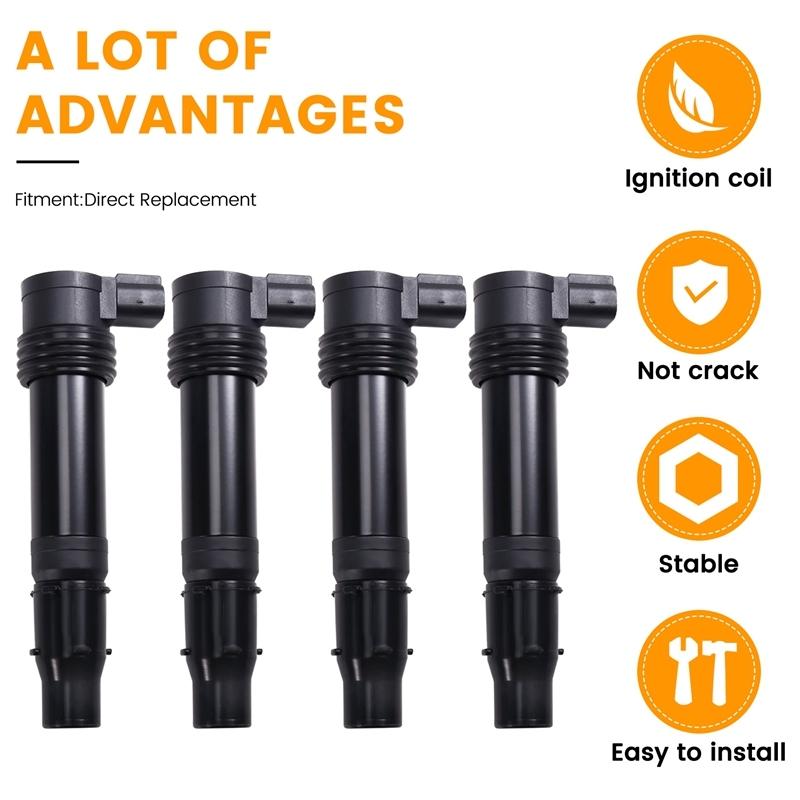 4PCS Motorcycle Ignition Coil For KAWASAKI NINJA ZX-6RR 2003-06 NINJA ZX-6R 2003-2018 ZX636 ZX600 21171-1282 21171-0021-A58X