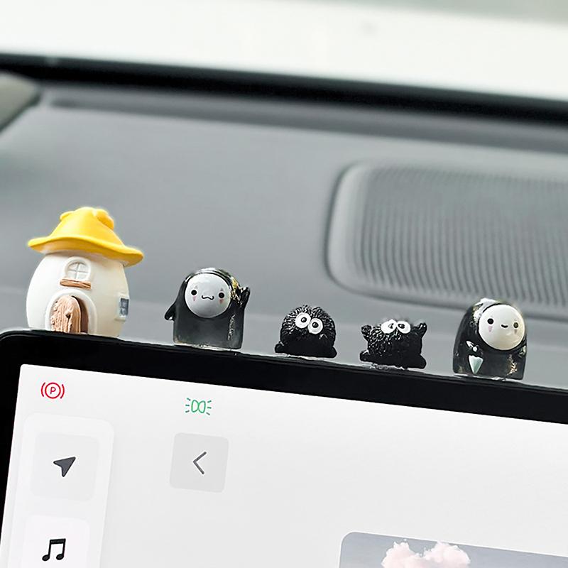Niedliche Cartoon Auto Innendekoration Lustiger Kleiner Geist Auto Mittelkonsole Rückspiegel Dekoration Autozubehör Geschenke