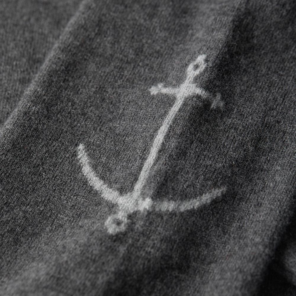 Geonjiulleunseu Super Fine Merino Wool Turtleneck Knit - Dark Gray