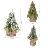 Elegant Handmade Miniature Snow Pine Tree Stable Green Mini Christmas Tree Burlap 20CM Party