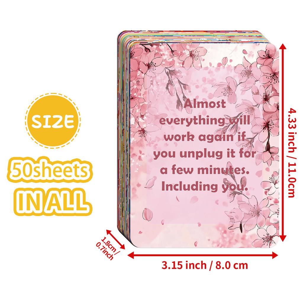 50 Beautiful Flower Series Text Cards, High Value Non-Repeating Cards