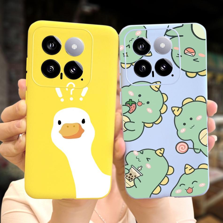 For Xiaomi 14 Phone Case Xiaomi Mi 14 5G Mi14 2024 Cute Cat Cartoon Jelly Silicon Soft Protective Back Cover