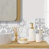 10pcs Mexican Tile Stickers Self-Adhesive Light Color Waterproof Wall Stickers Floor Sticker for Bedroom Kitchen Bathroom Stairs Garden Floor