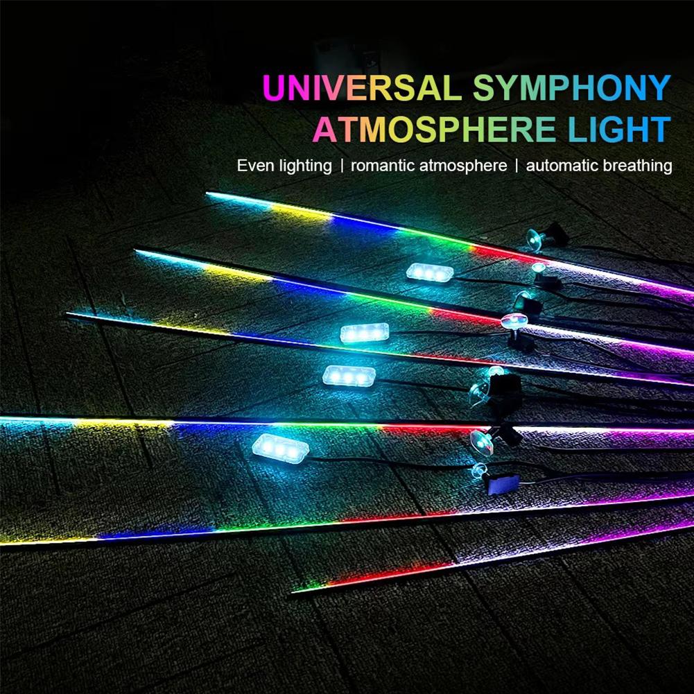 12V Auto General DIY Music Rhythm Atmosphere Light Car Controlled Interior Streamer 18in1 LED A N5U9