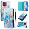 Ocean Colored Marble Luxury Painted Leather Case Wallet Book Style Cover for Motorola Moto G60,G40 Fusion,G10,G20,G30,G Play,G Power,Edge 50 NEO...