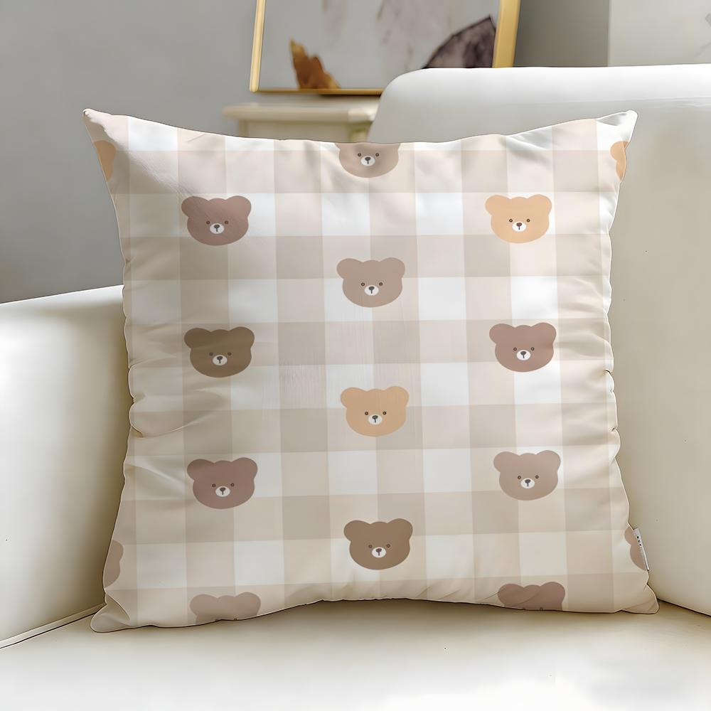 Horizontal bar pattern Cushion Cover Soft  EasyWash Pillow Case  Versatile for Couch Bed Travel and Office