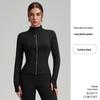 2025 Women's Slim Fit Yoga Jacket - Stand Collar, Zipper, Drawstring Waist for Fitness and Sports
