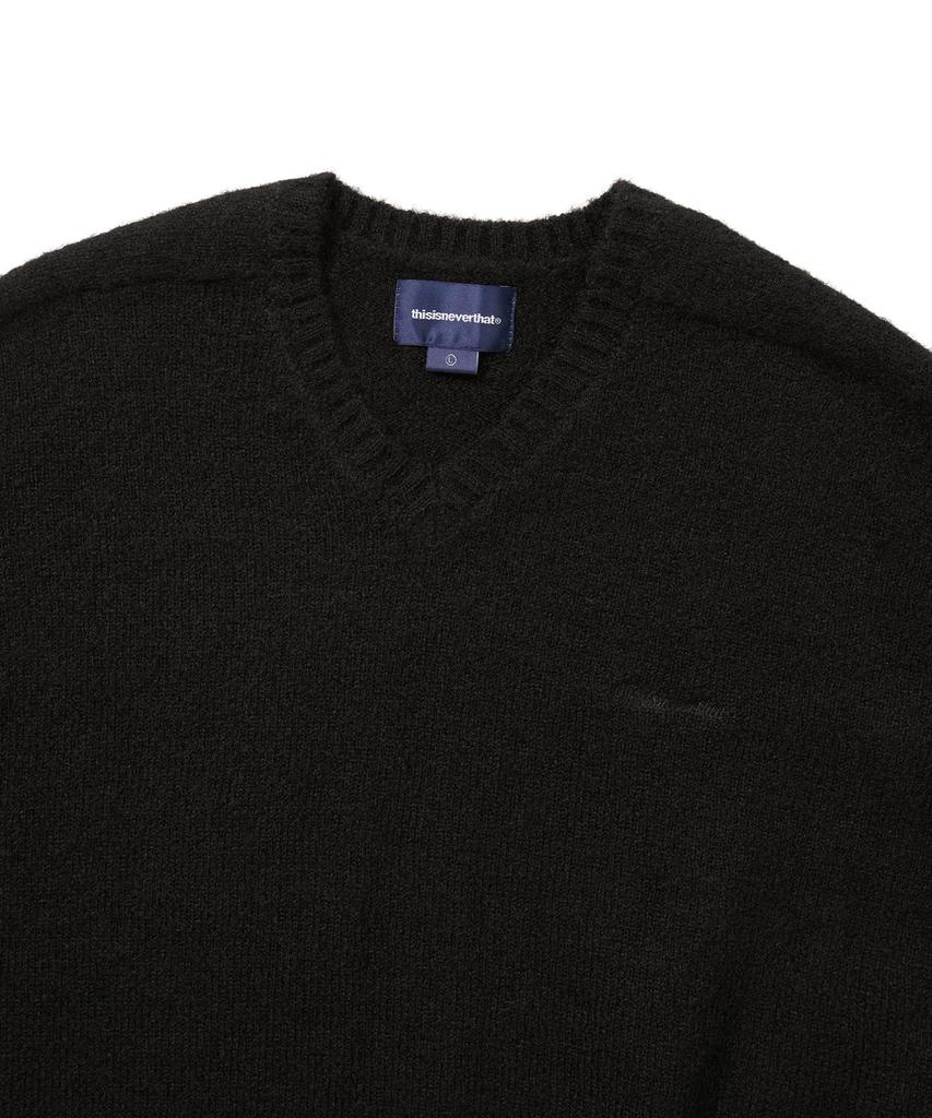 THISISNEVERTHAT Brushed V Neck Knit Sweater Black