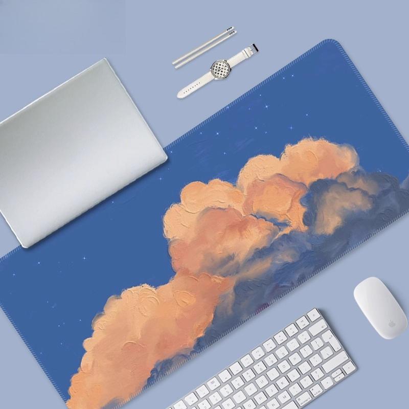 Scenic Landscape Large Mouse Pad Ocean Airplane Cloud Mountain Starry Sky NonSlip Rubber Extended Desk Mat