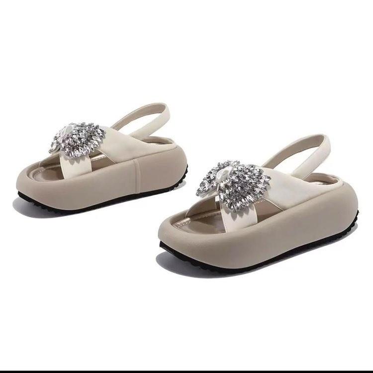 2025 new thick-soled heightening non-slip slippers, wearing bow-tie cool slippers, versatile casual slippers