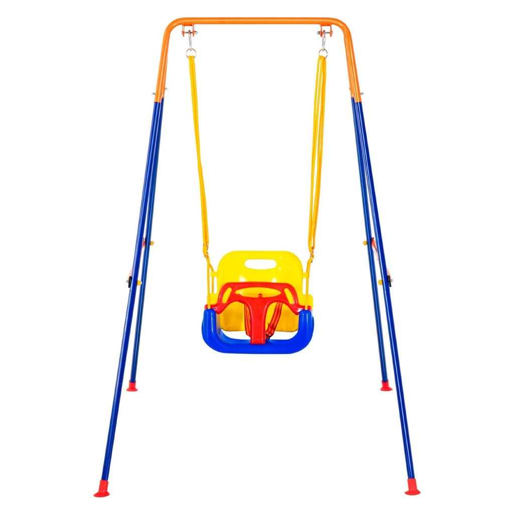 Swing Sets for Backyard 3 in 1 Toddler Swing Set with 4 Sandbags Foldable