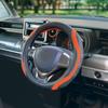 Tsuchiya Yac Car Interior Active Dimple Steering Wheel Fits Steering Wheels with Diameters of Size Accessories, Cover, Black/Orange, 36.5-37.9cm,