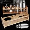 Easy Storage Bar Tool Organizer Wood Bartender Set Stand Portable Bartending Tool Holder  Home