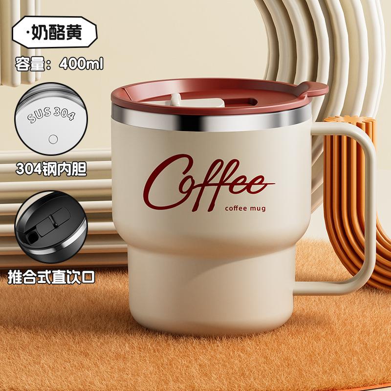 304 Stainless Steel Coffee Mug with Lid Double-Wall Travel Cup, Spill-Proof & Leakproof, Elegant Coffee Cup for Hot/Cold Drinks