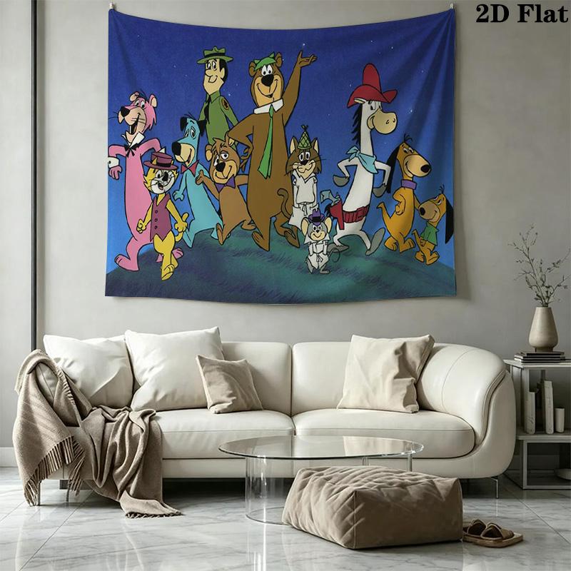 Playful Cartoon Group Shot Pattern Home Decor Tapestry, Wall Hanging, Decorative RV Wall Cloth.ZGT0914249