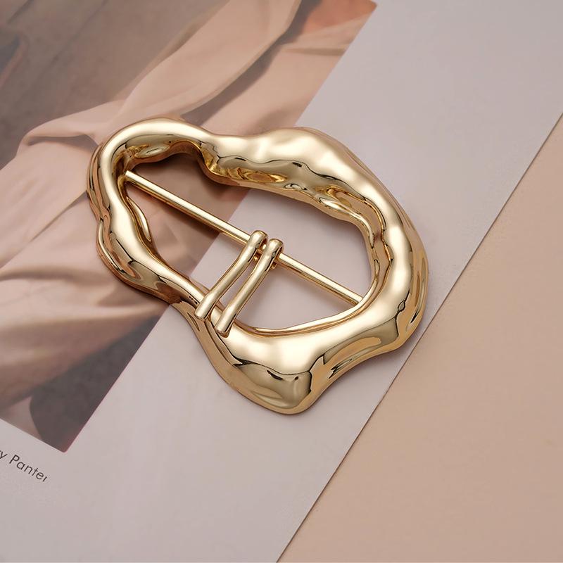 Adjustable pin buckle geometric design multifunctional modeling accessories buckle scarf coat belt