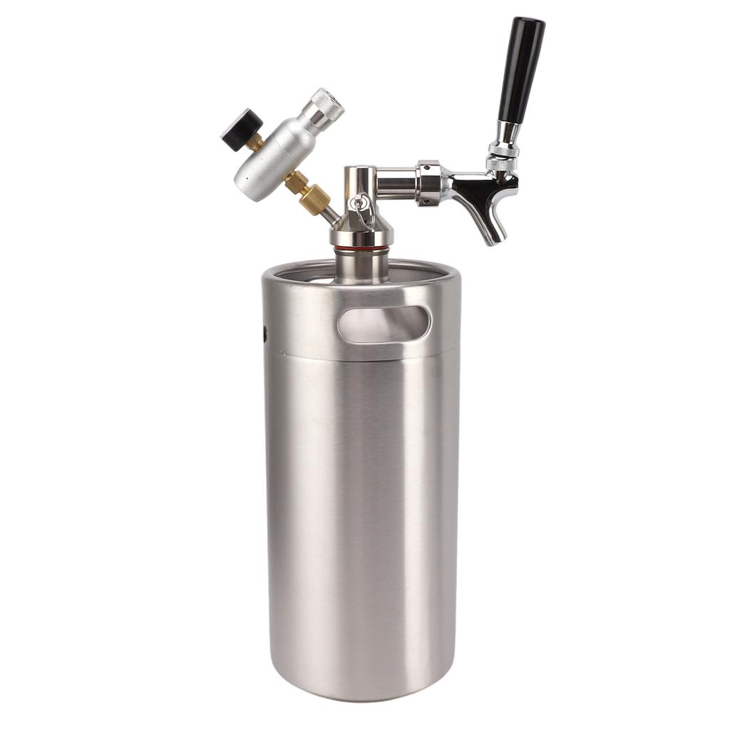 Beer Keg Growler 3.6L Stainless Steel Keg Green 60PSI Gauge Keg Tap Easy Operation Home Dispenser