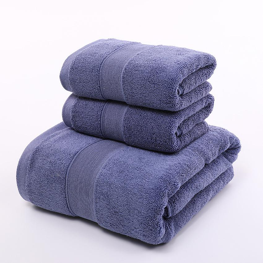 100% Cotton Face Towel Thick Jacquard Solid Color Quick-Dry Bath Towels Set Home Bathroom Hotel Adults Toalla Toalha De Banho