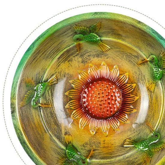 Hanging Metal Bird Feeder Weather-proof Outdoor Garden Patio Yard Hanging Bird Bath Watering Bowl Feeding Device with Detachable Chain