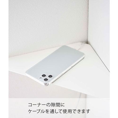 Yamazaki Tower Corner Shelf (White, 22cm W X 22cm D X 3.3cm H) for Plasterboard Walls (Includes Plasterboard Tweezers and Wood Screws) - 6911