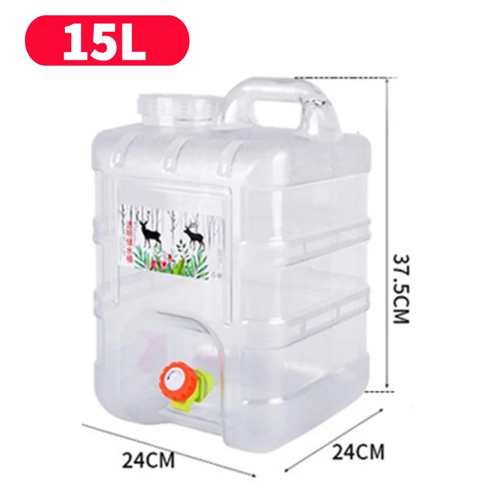10L/15L Outdoor Water Bucket Food Grade with Faucet Driving Water Tank Container Water Storage Bucket for Picnic Travel Driving