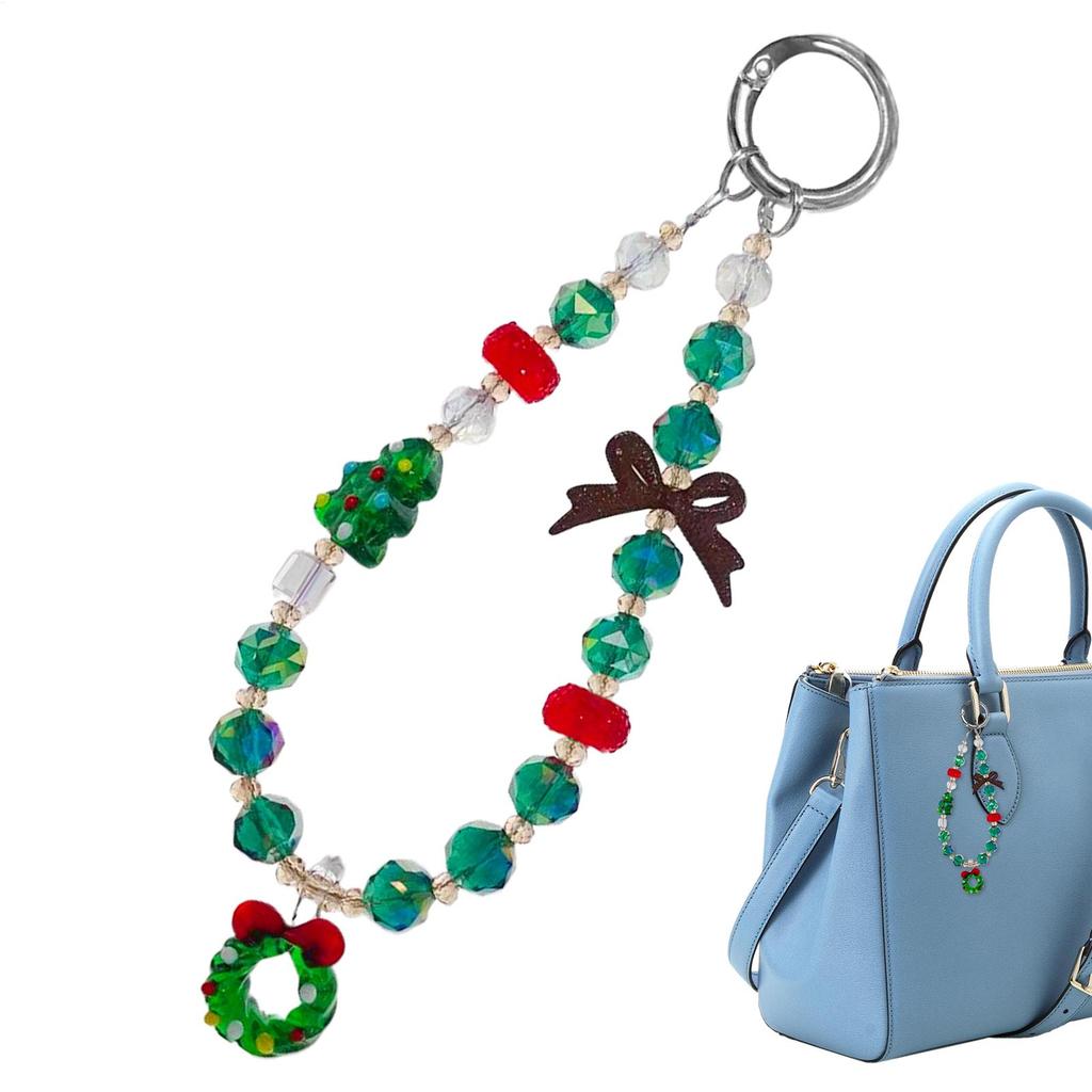 Beaded Phone Charm Wrist Strap Cute Backpack Decoration Keychain Beaded Bracelet Keychain Wristlet For Backpack Purse Tote