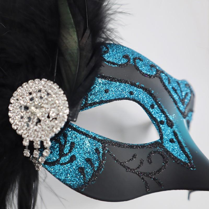 Halloween Masquerade Mask Black Feather Sexy Half Face Eye Party Cosplay Performance